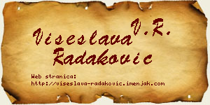 Višeslava Radaković vizit kartica